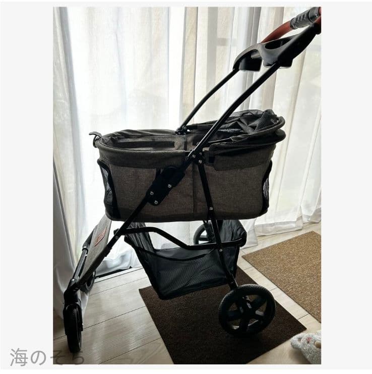 軽量コンパクト ペットキャリーカート 犬猫兼用 折り畳み 4 輪 ブレーキ付き
