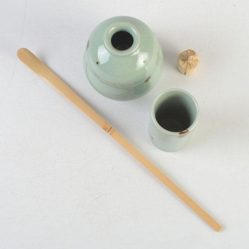 茶道具　利休茶箱　川崎和楽造　赤楽茶碗　棗など　八点　一式　V　9975