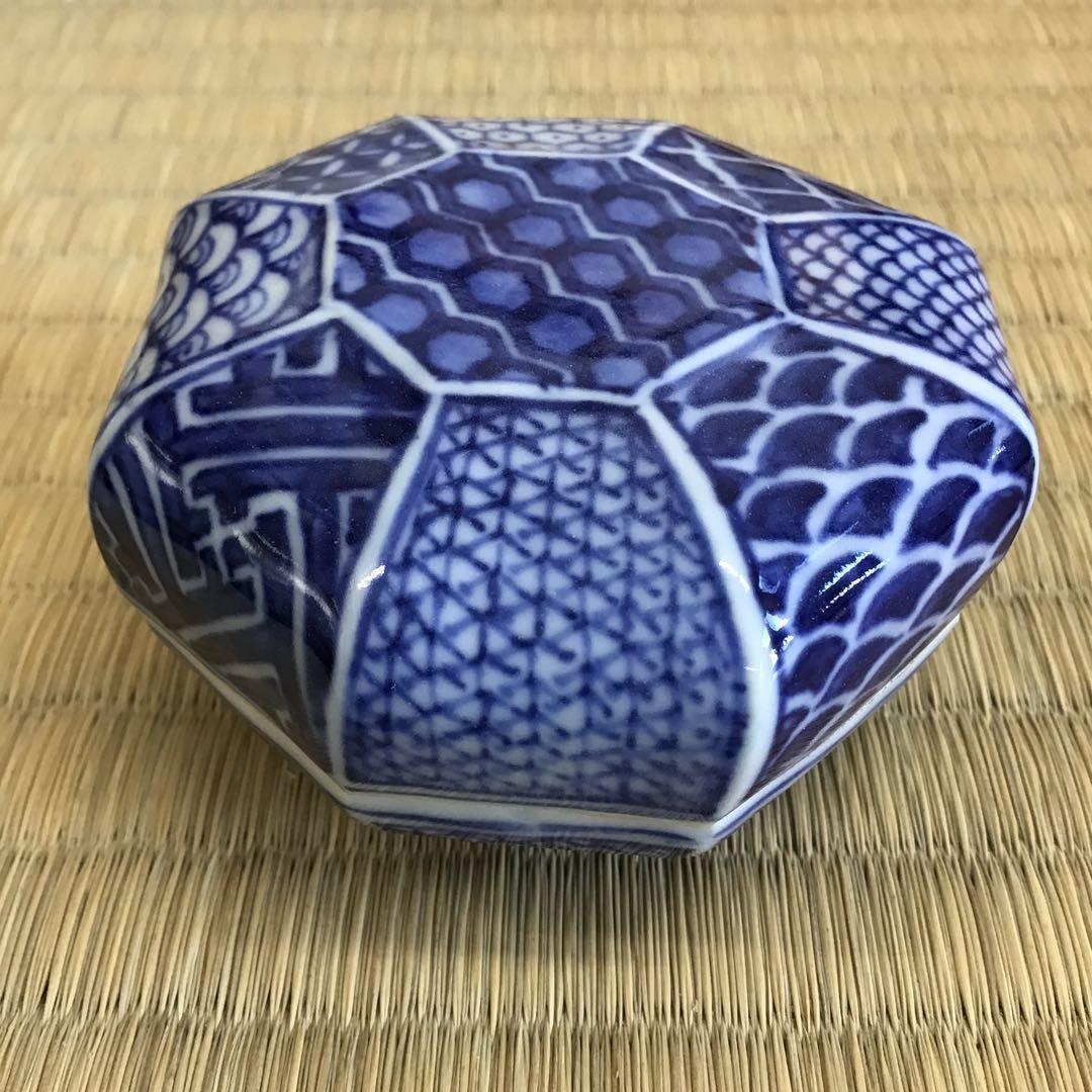 茶道具　香合　「寿華」　祥瑞八角香合　和峰作　共箱　S118KG
