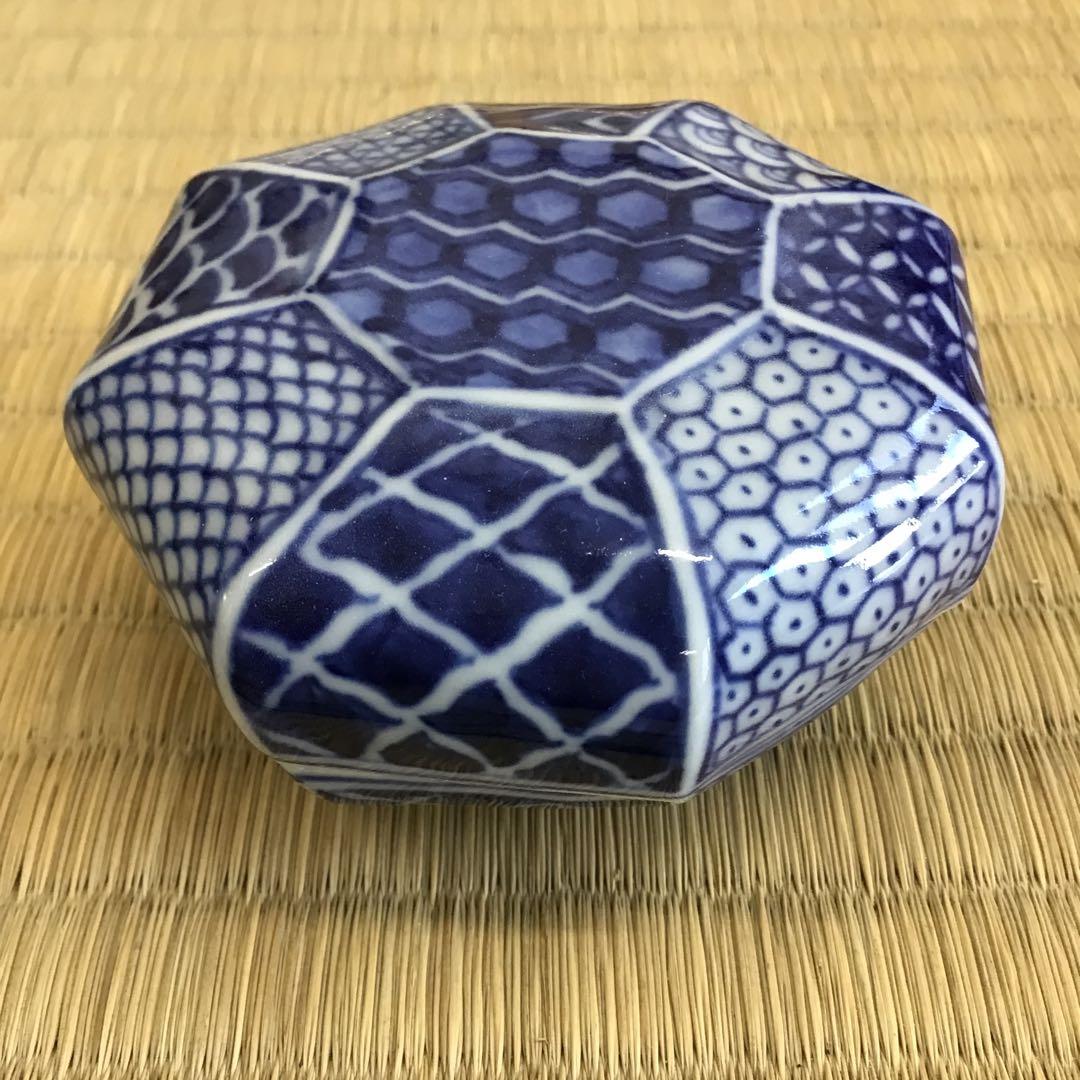 茶道具　香合　「寿華」　祥瑞八角香合　和峰作　共箱　S118KG