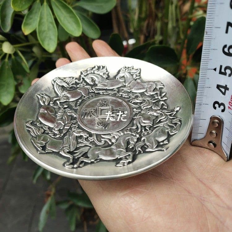 銅製 レリーフ馬到成功銅盤 客間 玄関 装飾品 工芸品 置物