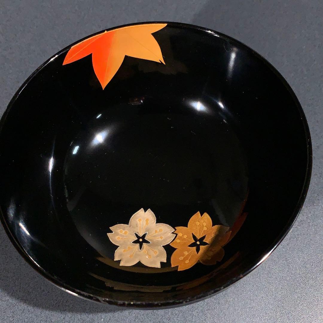 輪島塗　吸物椀5客　春秋　桜紅葉　お祝い　R0813P4