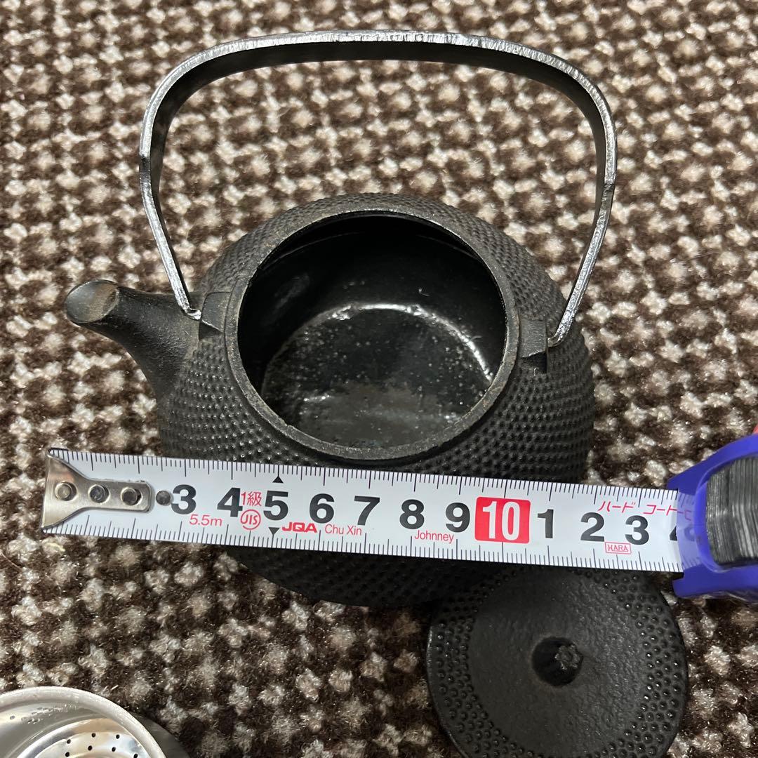 【未使用・希少】南部鉄器 南部三愛堂 鉄瓶 弦装飾 伝統工芸品 刻印あり