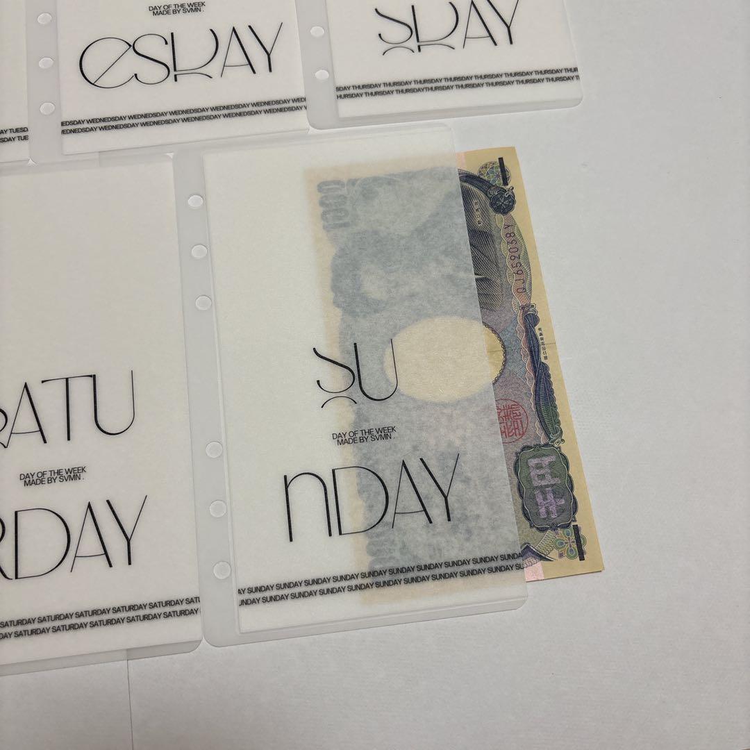韓国 A6 リフィル 現金 家計管理 曜日 week シンプル