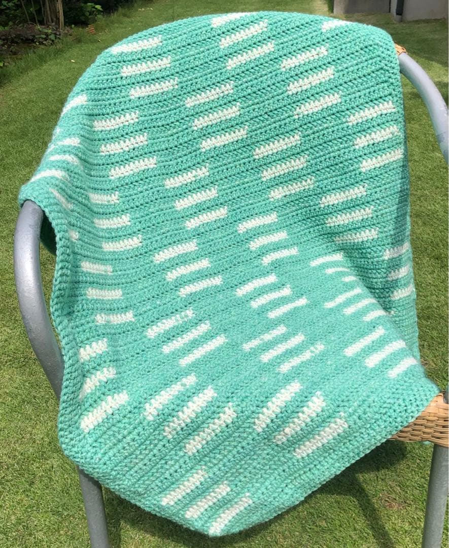 手編み　Checkerboard Blanket