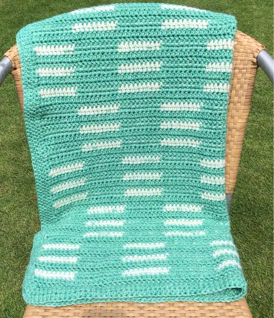 手編み　Checkerboard Blanket