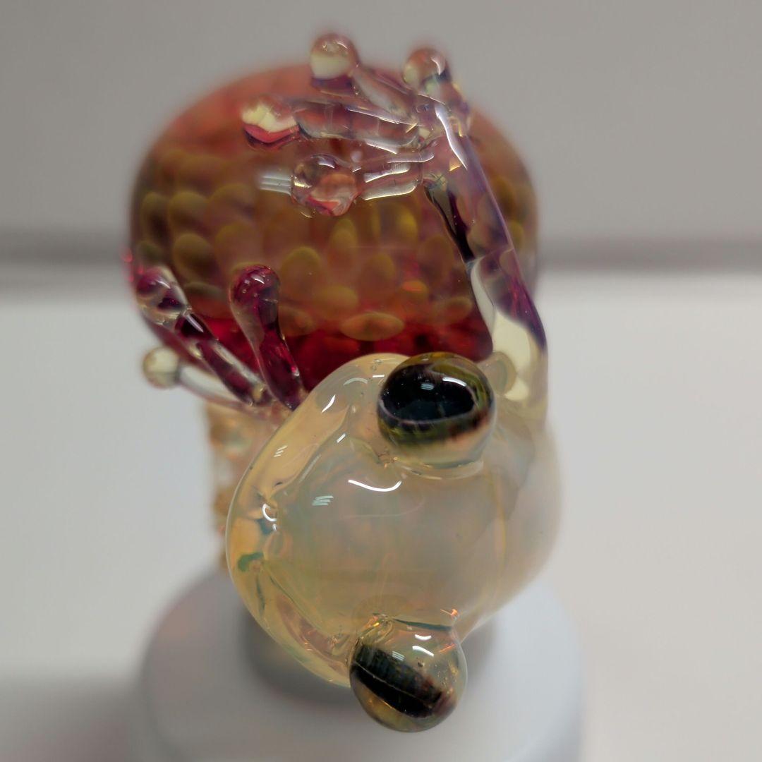 レア 未使用 ケンタロー カエル ガラス ペンダントトップ キノコ 一点物