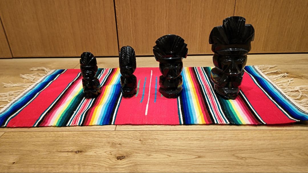 メキシコ 土産 オブジェ4点セット メキシコのピラミッド 石 彫刻 芸術品