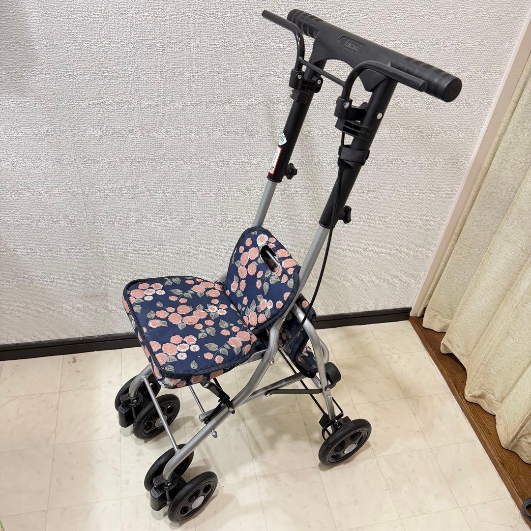 幸和製作所　シルバーカー　ネイビー花柄