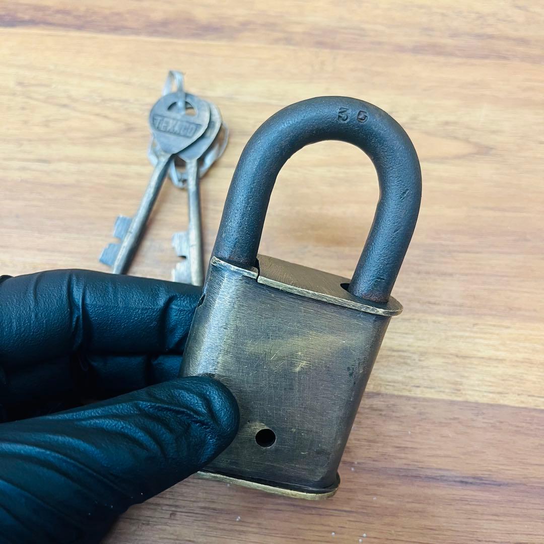 【US仕入れ】 TEXACO Brass Padlock テキサコ 南京錠