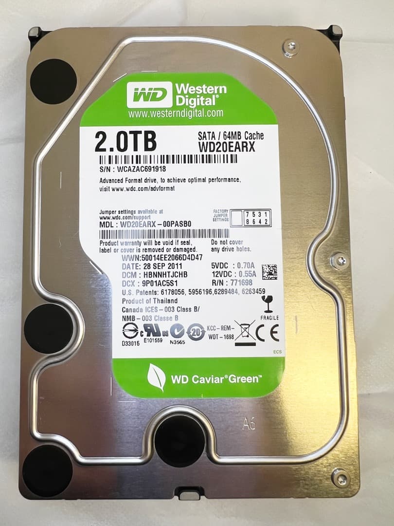 WD GREENシリーズ★2TB HDD 3台セットで超超超お買い得品！