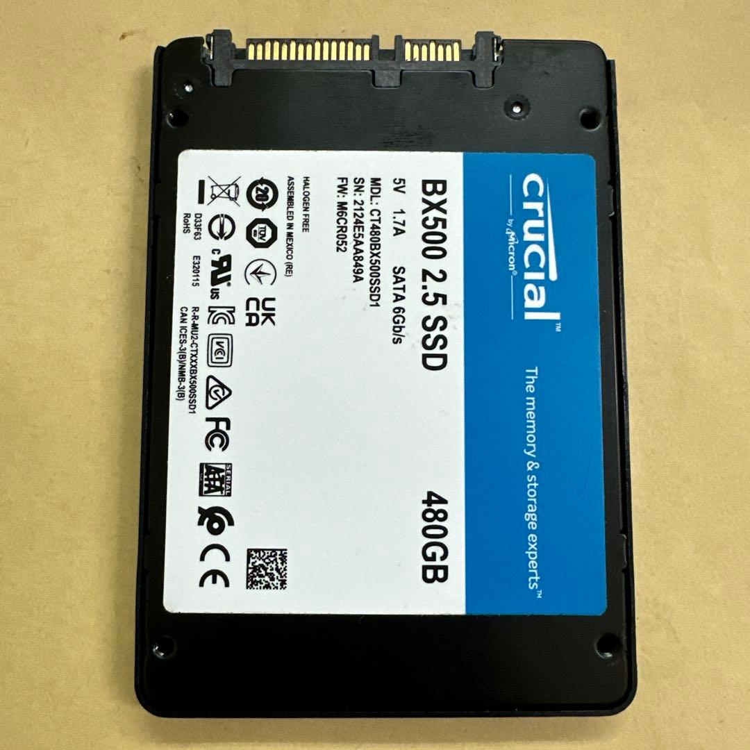 10. crucial 480GB SSD 2.5インチ SATA 動作確認済み