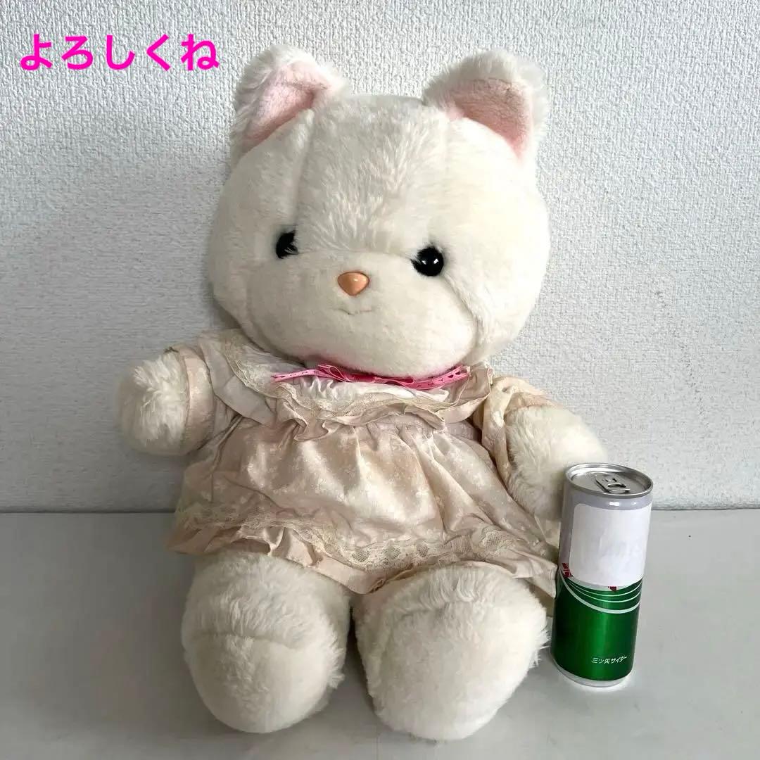 希少 50cm 大 大きめ 吉徳 ねこ クリーミー ぬいぐるみ 昭和レトロ 猫
