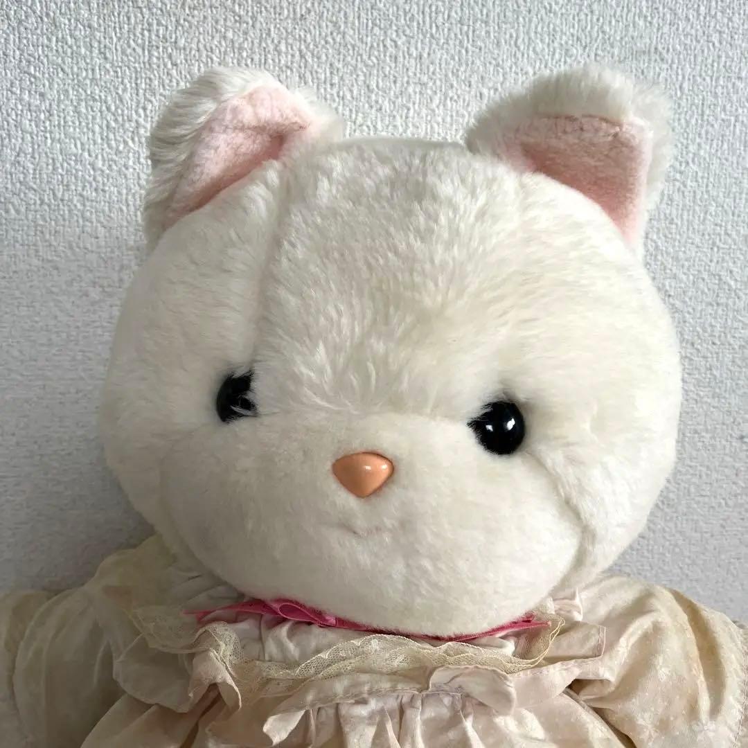 希少 50cm 大 大きめ 吉徳 ねこ クリーミー ぬいぐるみ 昭和レトロ 猫
