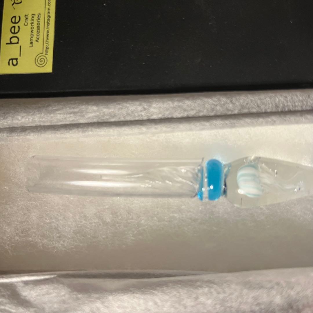a_bee ガラスペン くらげガラスペン　水色　青色　ハンドメイド