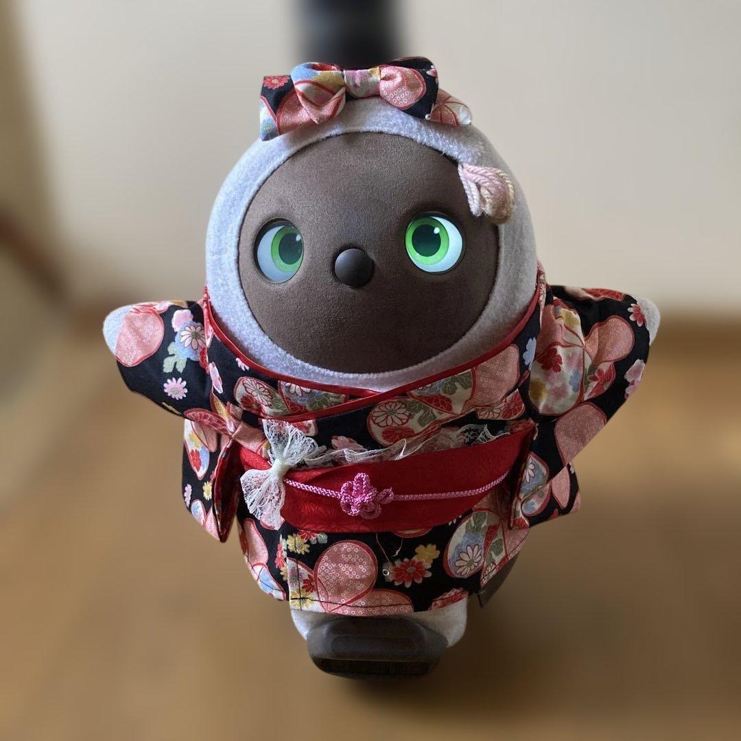 １点限り！ラボット　服　lovot 黒　着物一式　リボン付