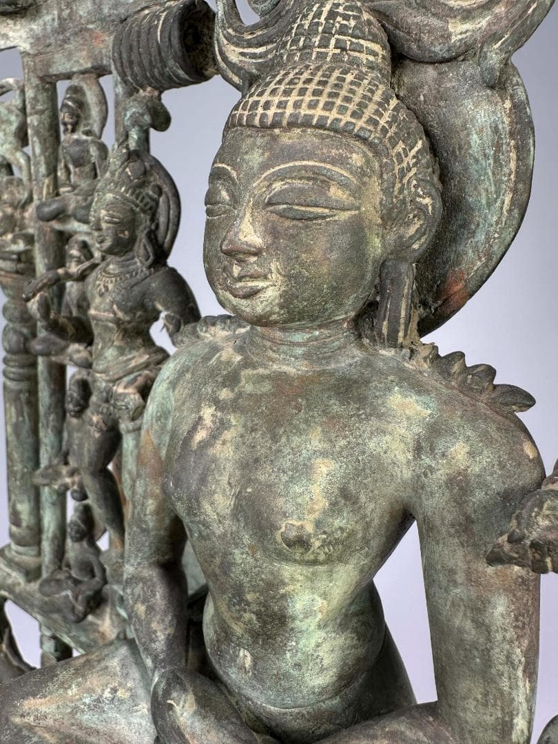 Ｍ31S75仏教美術　古銅製　南インド　ネパール　仏龕式多仏銅像　古物　銅佛