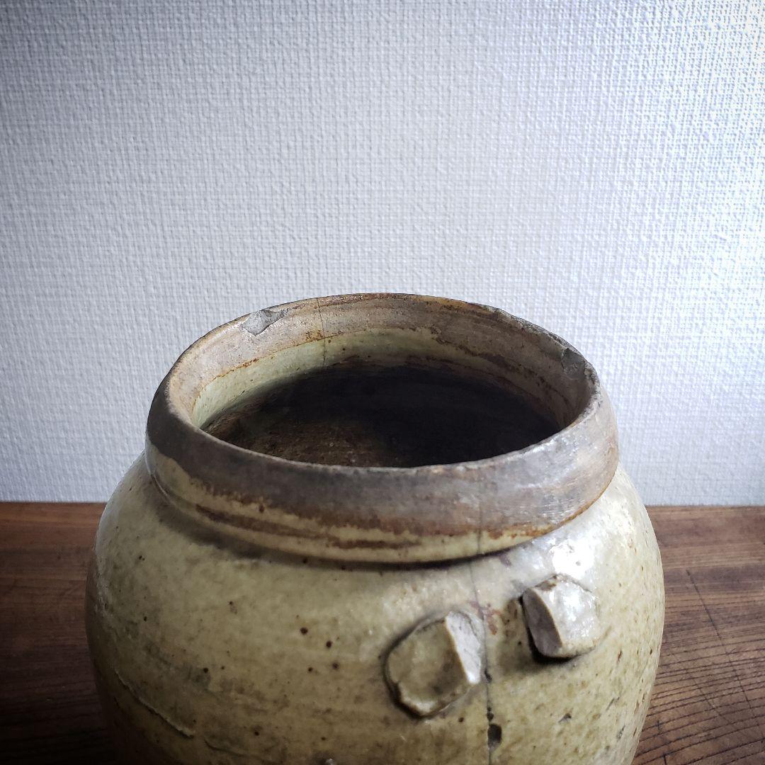 壺　双耳壺　花器　花瓶　フラワーベース　訳あり　直しあり　江戸