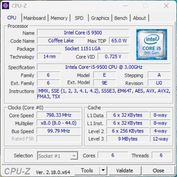 <動作確認済み> CPU Intel Core i5 9500 6個セット