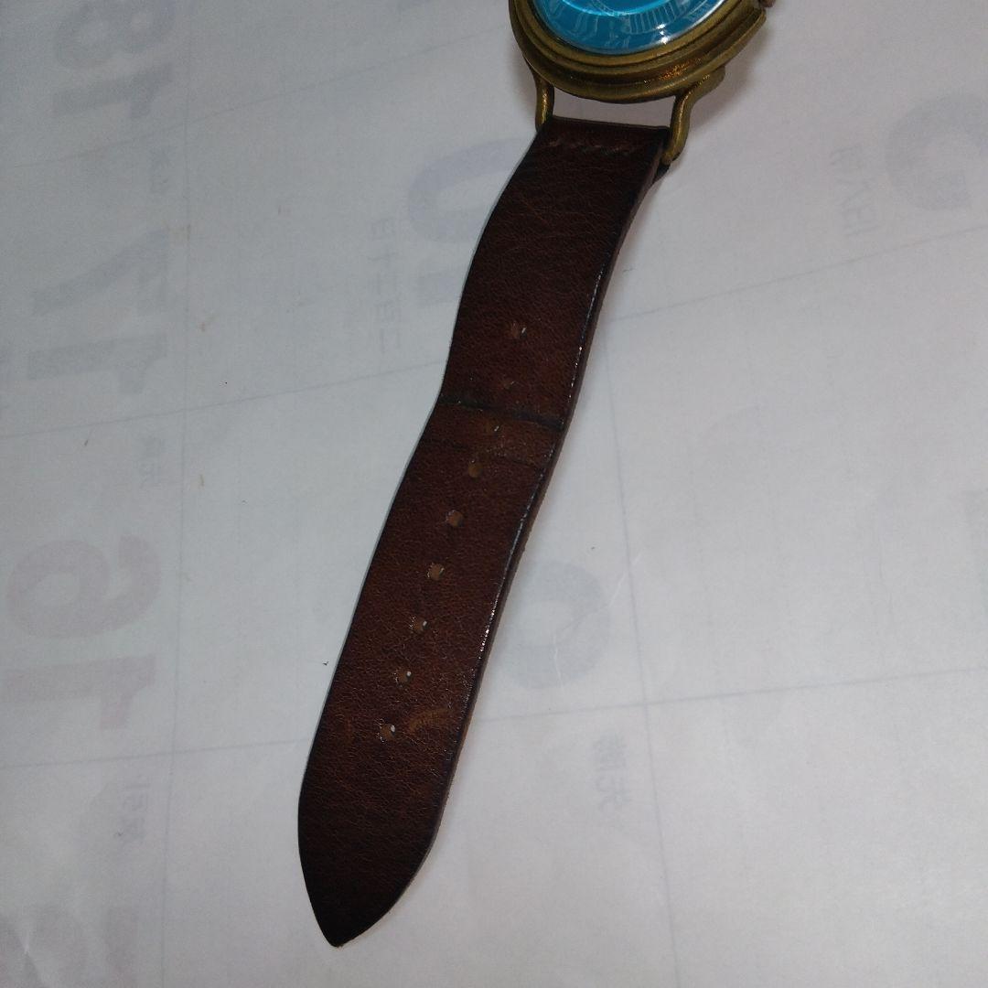 ☆青い文字盤のアナログ腕時計☆（電池式）《USED》美品