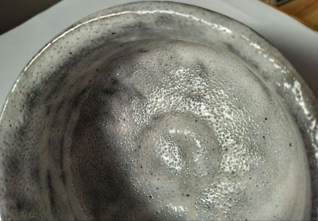志野焼 鼠志野 山口錠鉄 茶碗 抹茶碗 茶道具 共箱