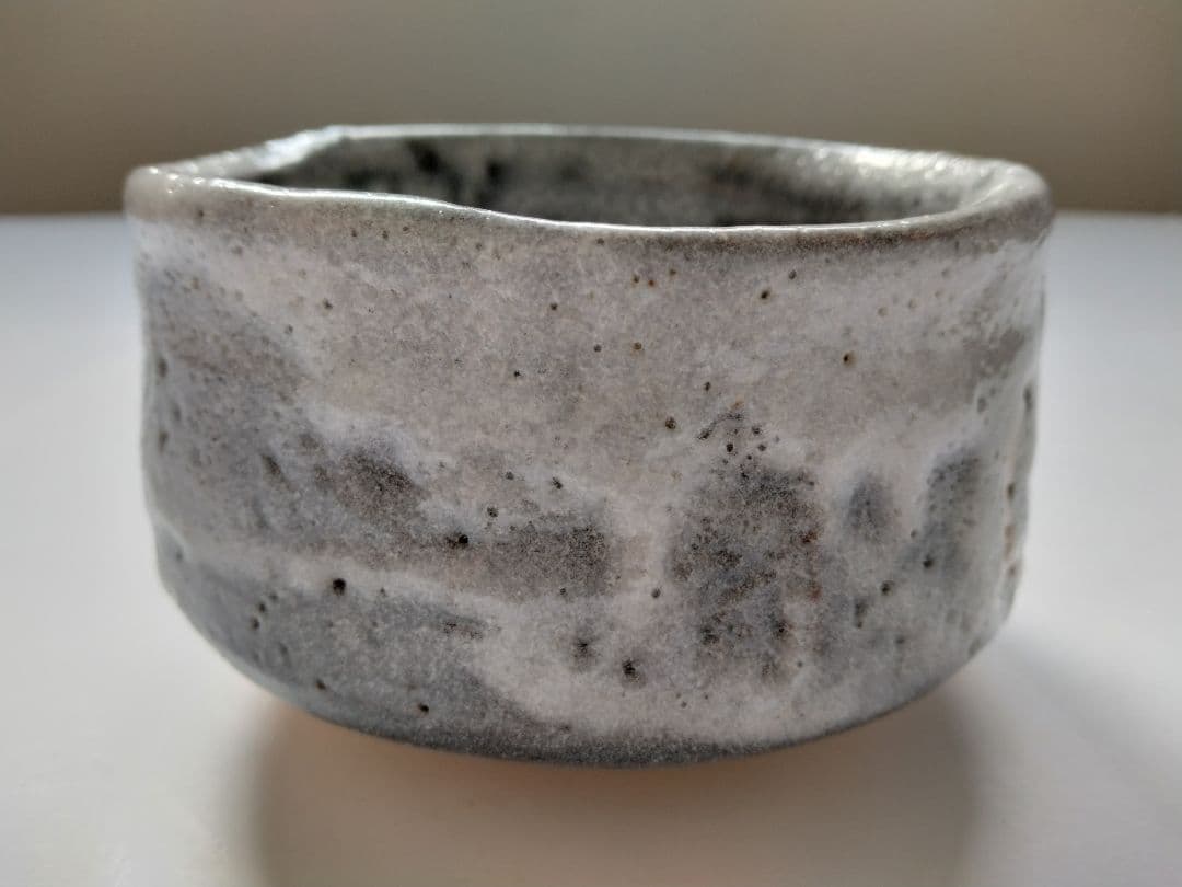 志野焼 鼠志野 山口錠鉄 茶碗 抹茶碗 茶道具 共箱