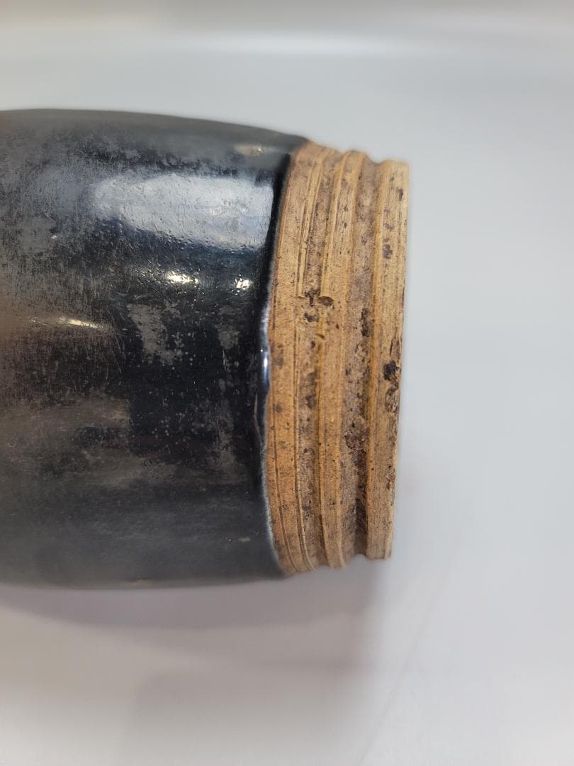 中国美術 黒釉 注瓶 時代物 コレクター蔵品