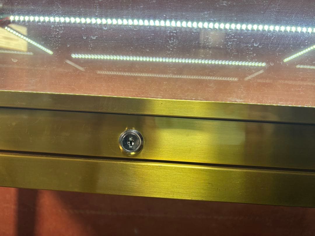 カウンター型LED照明&引き出し付きガラスジュエリーショーケース