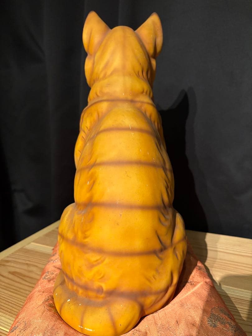 【昭和レトロ】陶製 猫置42cm / Cat Figurine Vintage