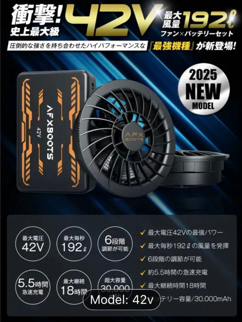42V 空調ファン 最大192立方メートル/時