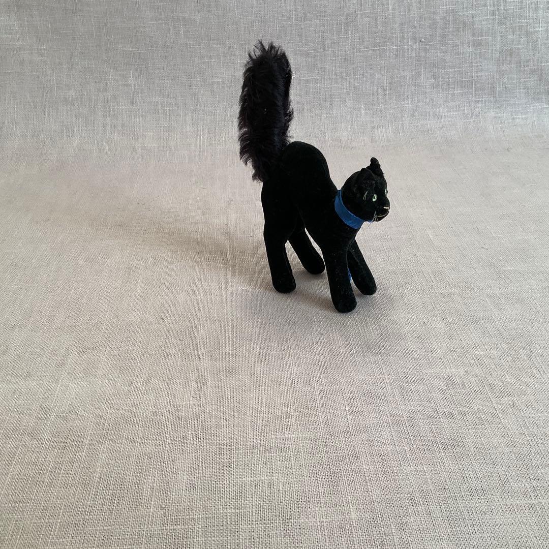 【ヴィンテージ 】ブラックキャット10cm トムキャット　シュタイフ　置物