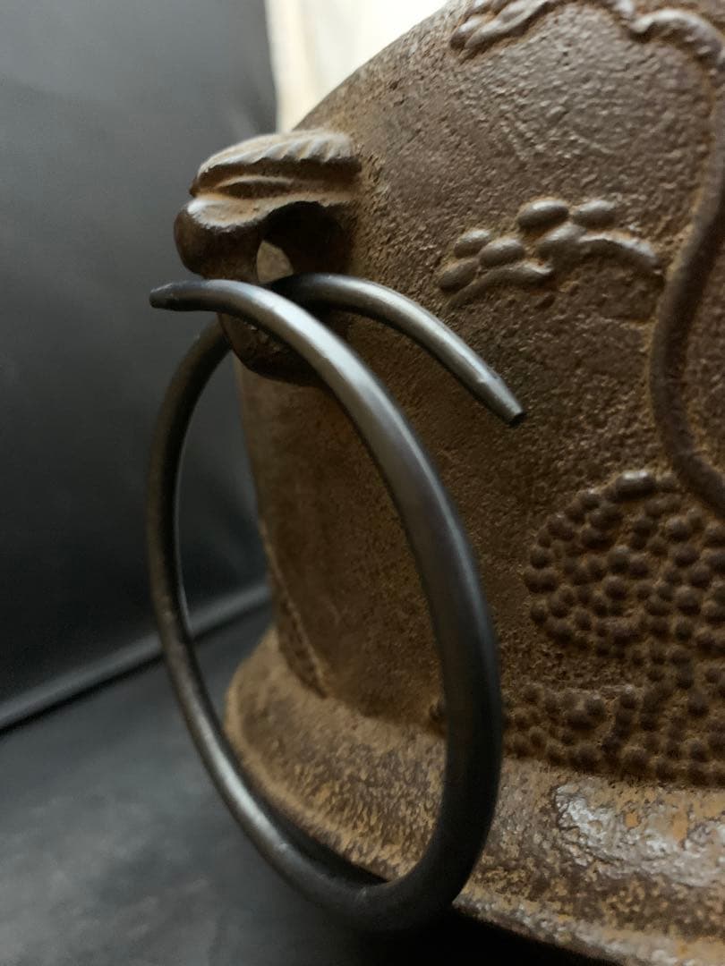 釜師 木村宗哉作 浜松紋 真形羽付釜 茶道具 茶釜