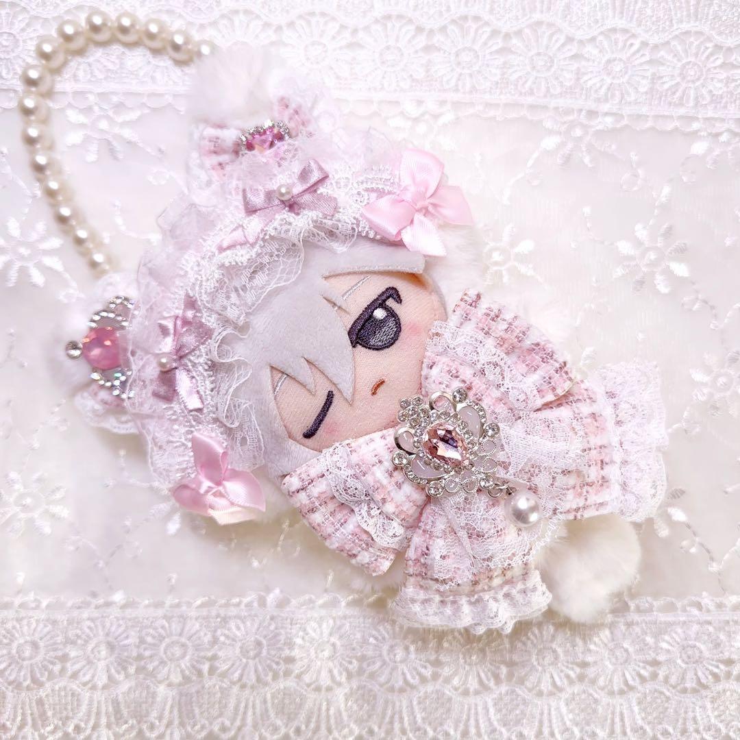 ツイードシリーズ　いつぬい　ちびぐるみ ぬい服　あんスタ　ピンク　ねこ　白