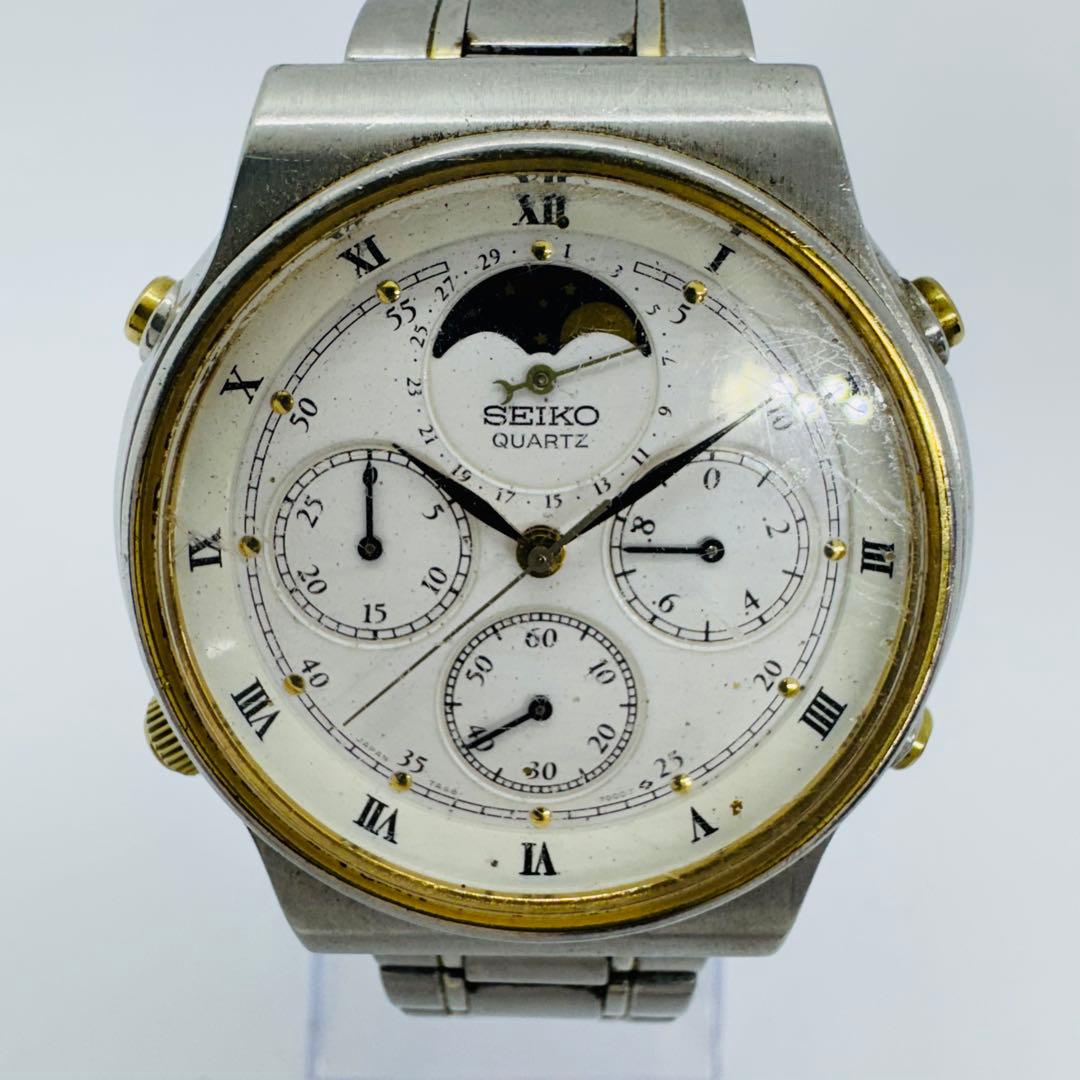 ✨SEIKO✨セイコー✨クロノグラフ✨7A48-7000✨ムーンフェイズ✨腕時計