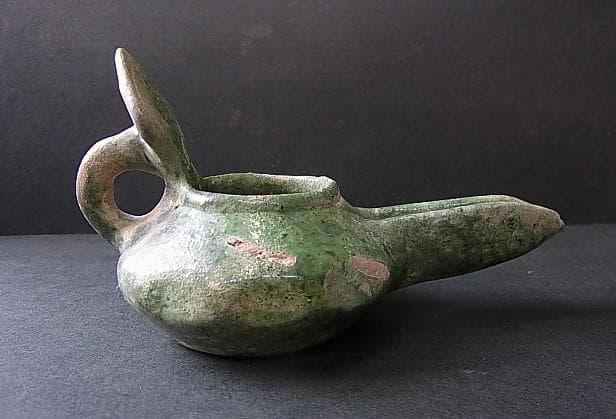★C1106★古代イラン　 オイルランプ　軟陶製　紀元後1000～1200年頃