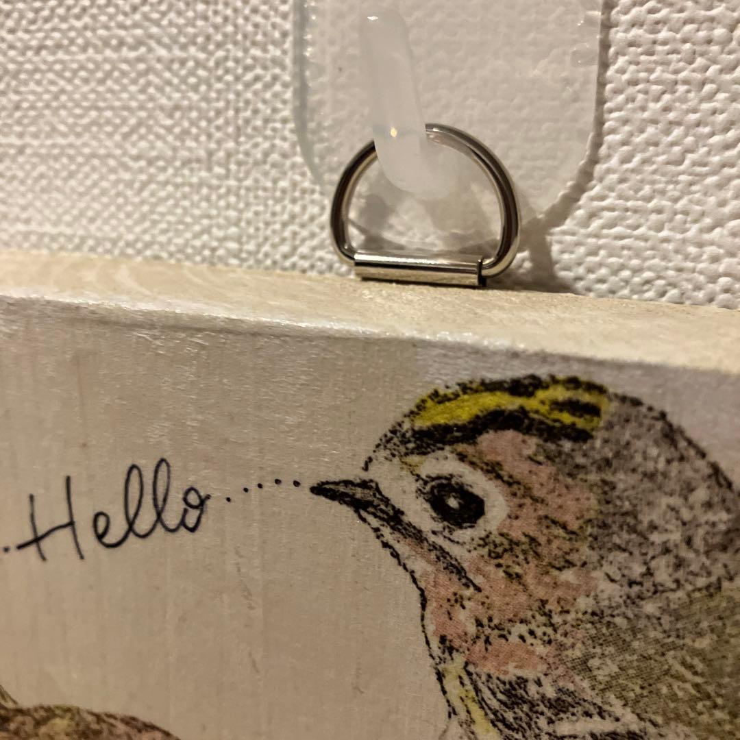 鳥の壁掛けデコパージュ約12㌢四方