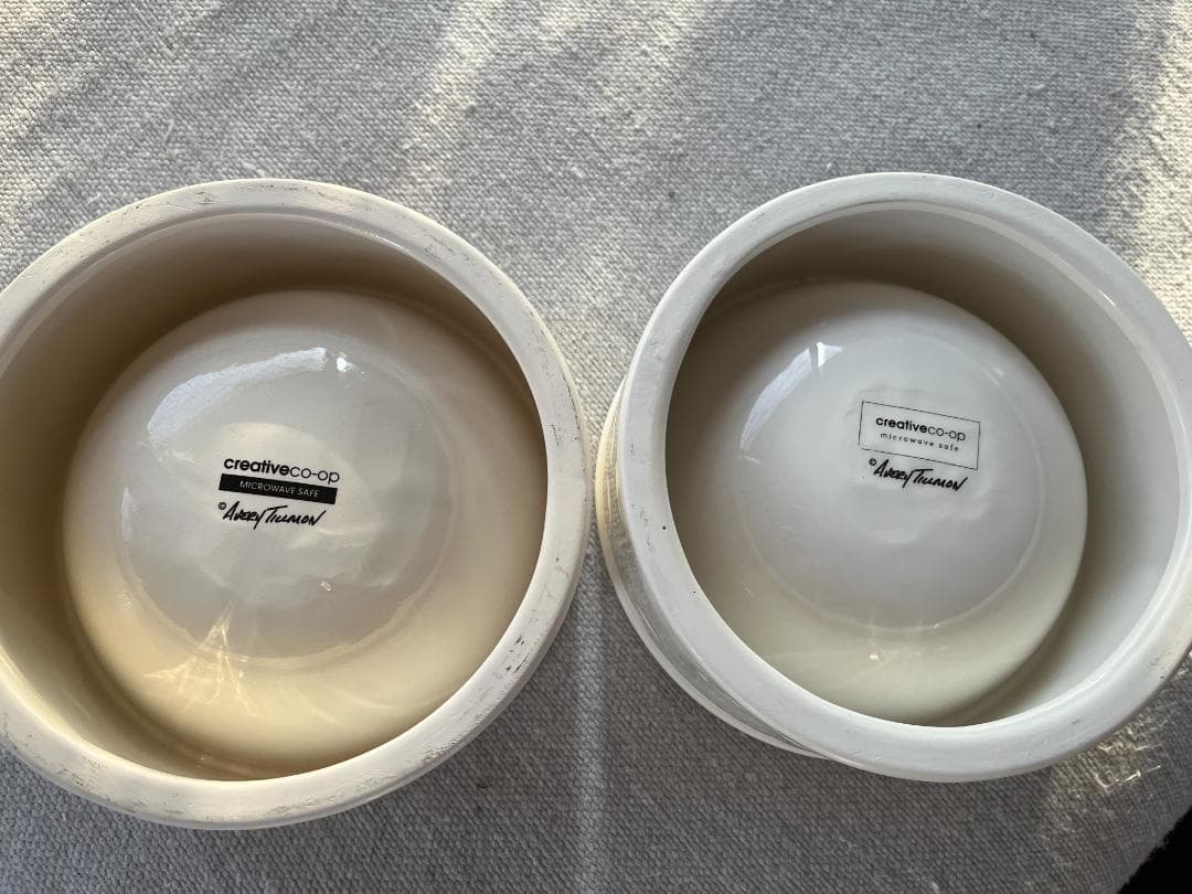 creativeco-op　犬用陶器食器セット（ごはんとお水用）　SALE！