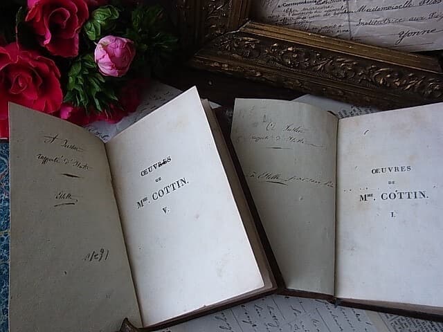 フランス アンティーク 1820年 小さな洋書2冊