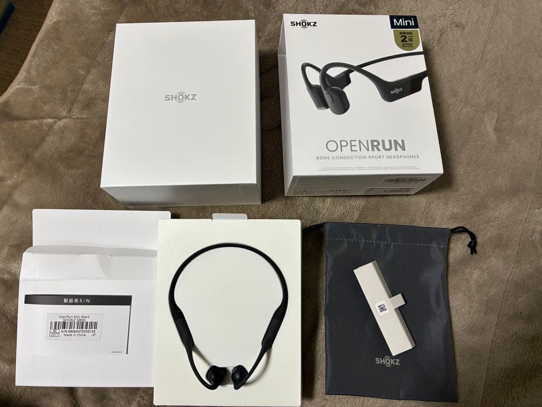 SHOKZ OPENRUN Mini ブラック 骨伝導イヤホン