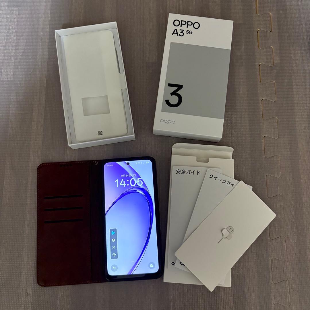 【極美品】OPPO A3 5G ブラック｜楽天モバイル購入｜ケース＆ガラス付