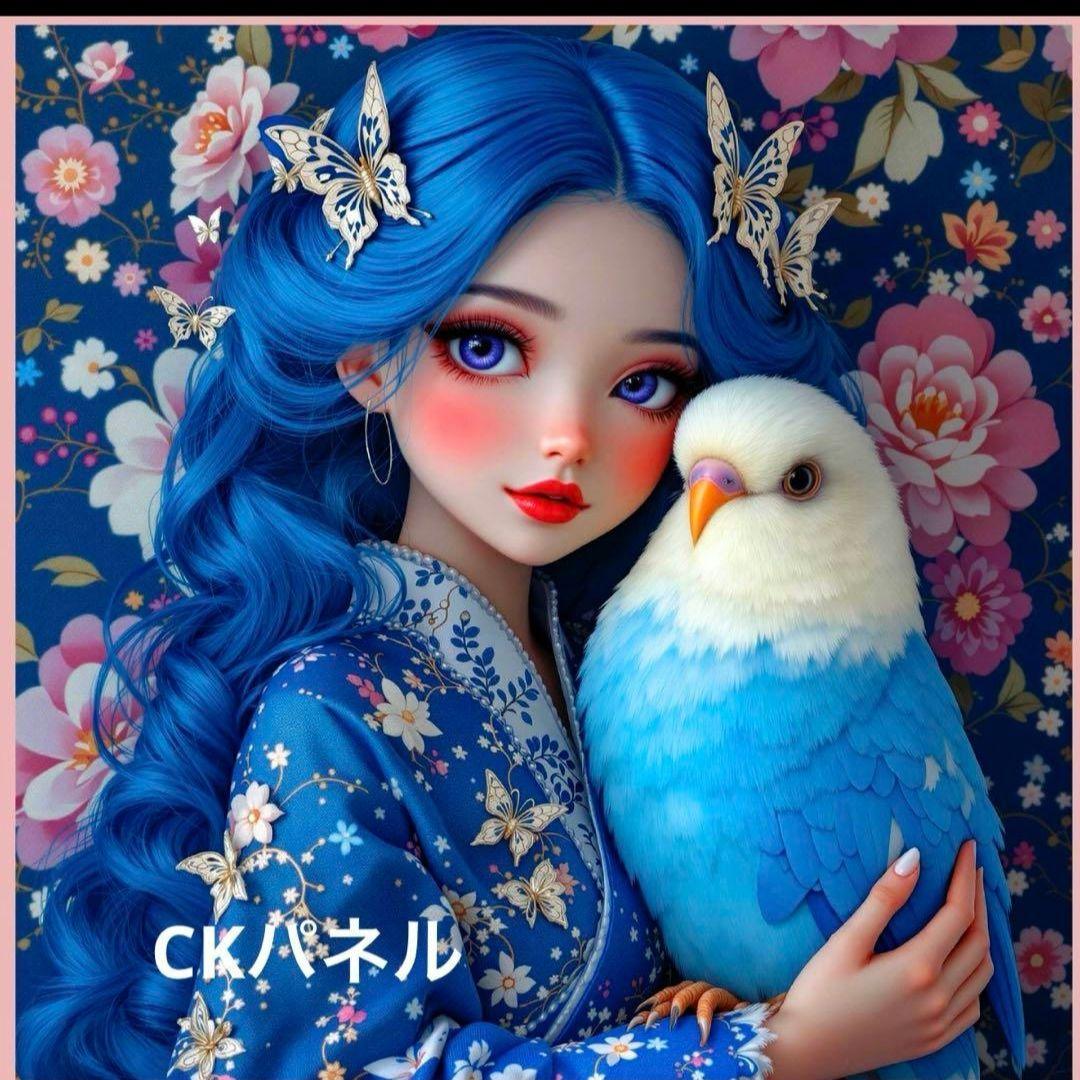 激レア女の子とインコパネル生地　ハンドメイド