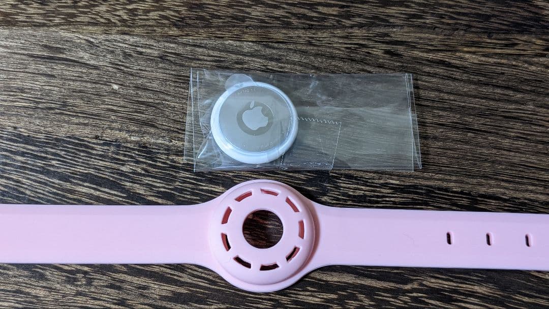 Airtag　エアタグ本体と首輪(ピンク)セット　猫用　犬用