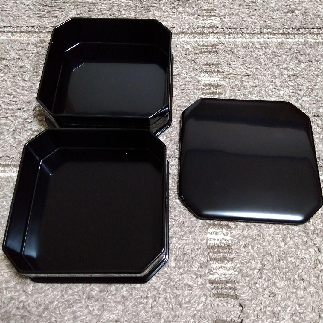 懐石道具 黒 真塗 5段 縁高重 菓子器 茶道具 紙箱