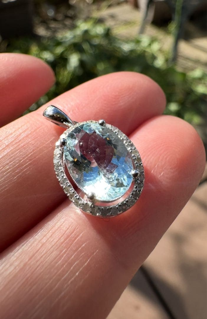 天然アクアマリン3 ct￼ 金具S 925ペンダントトップ 鑑定書付き