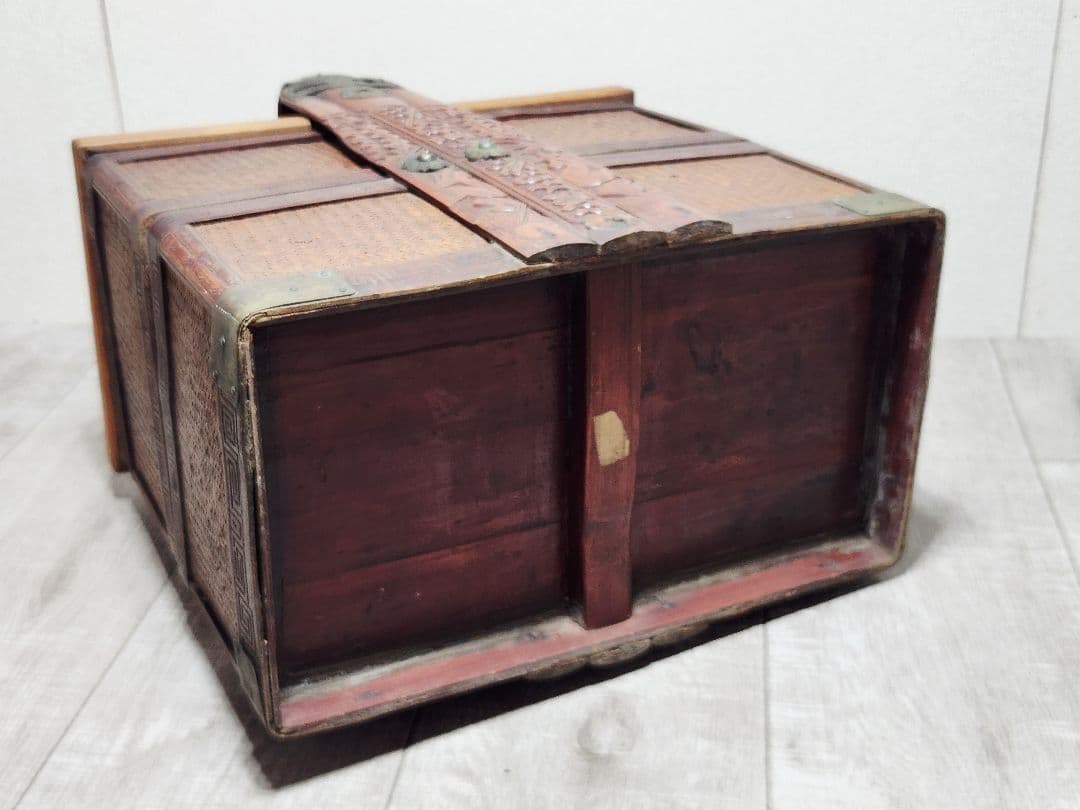 煎茶道具 茶道具箱 煎茶道具箱 茶道 茶収納箱 提藍 骨董品 現状品 ていらん
