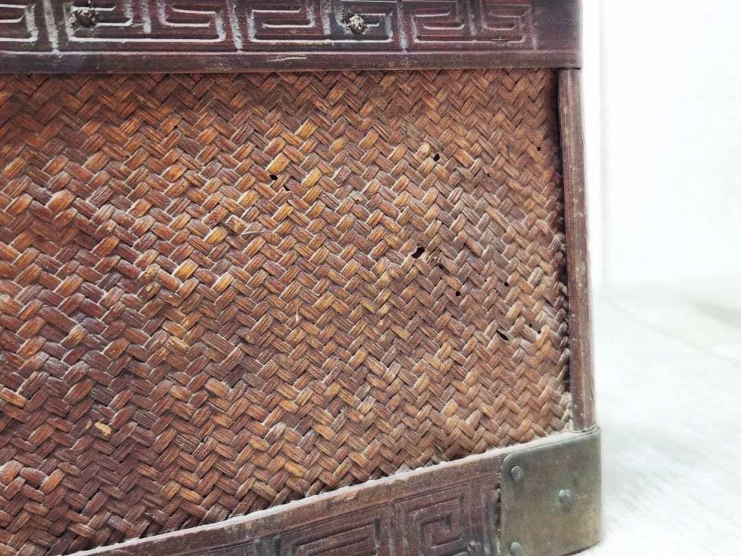 煎茶道具 茶道具箱 煎茶道具箱 茶道 茶収納箱 提藍 骨董品 現状品 ていらん