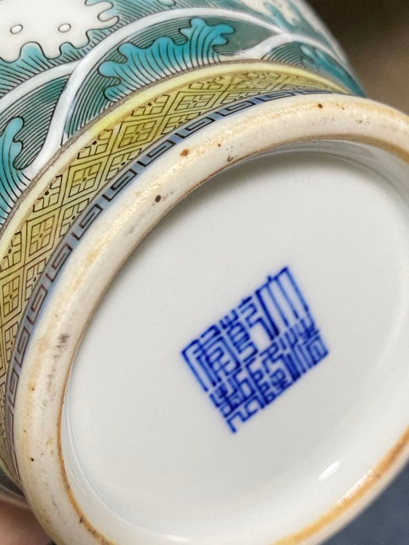 清朝時代　装飾の陶磁器置物　骨董品