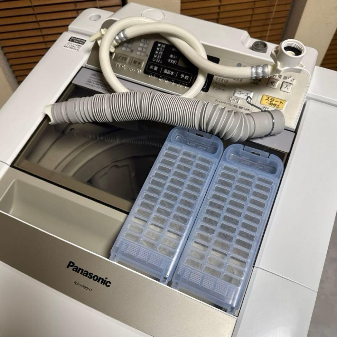 送料込 Panasonic 全自動洗濯機 大容量9kg 即効泡洗浄 エコナビ搭載