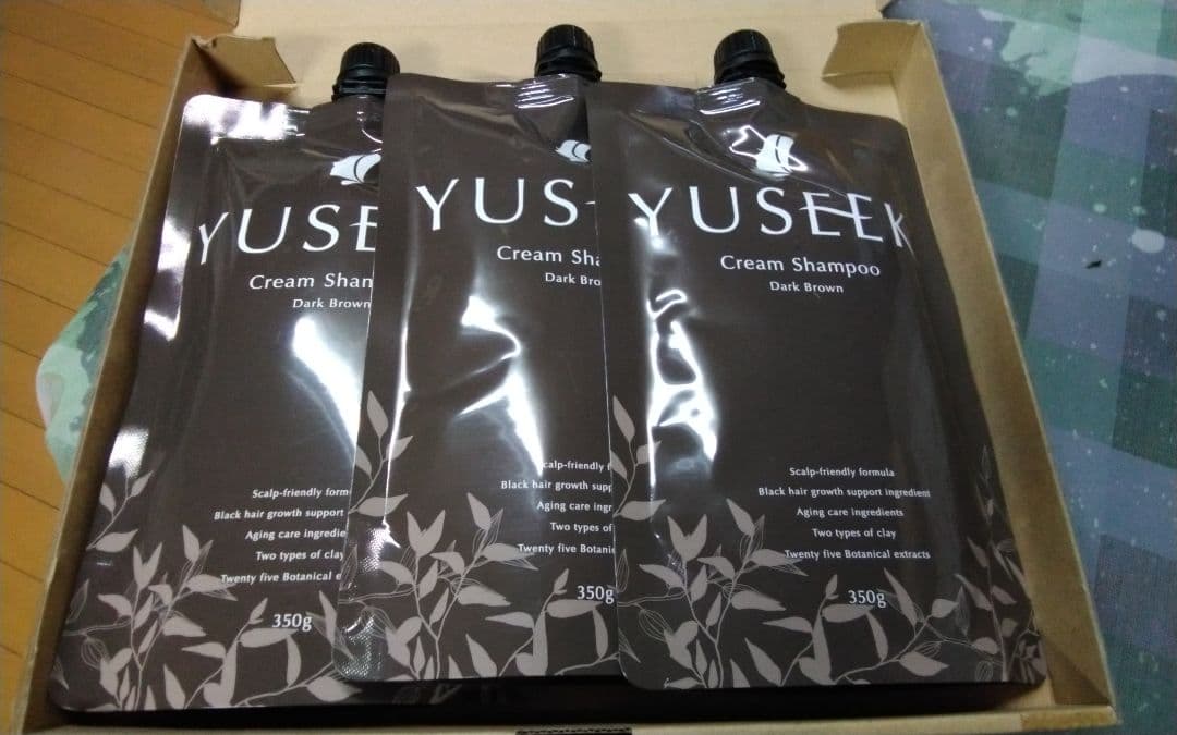 YUSEEK クリームシャンプー ダークブラウン 350g 3個セット