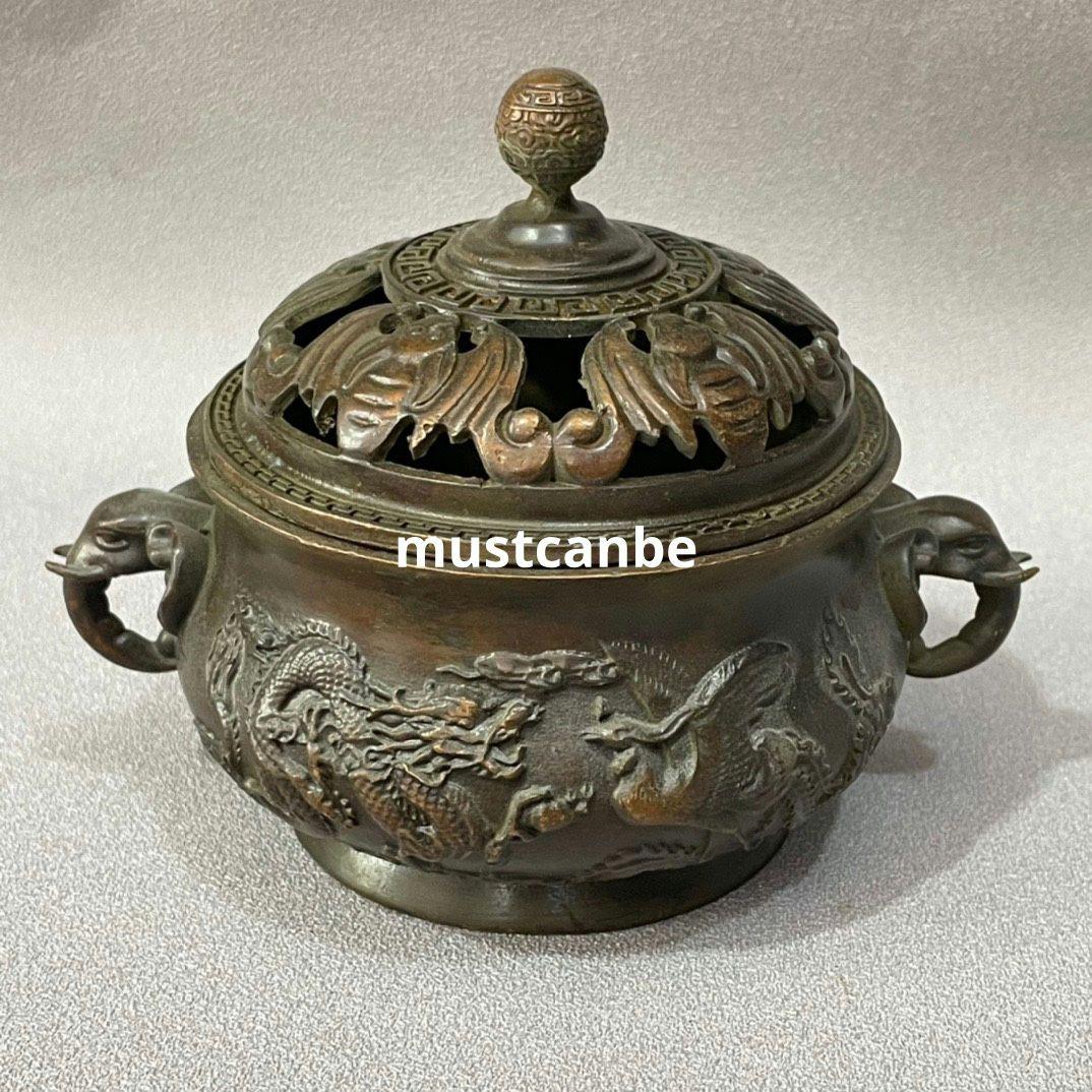香炉 八仙五福香炉 香道具 金属工芸品 置物